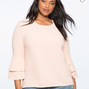 Eloquii- Double Flounce High Low Top